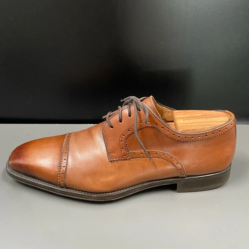 MAGNANNI Antiqued Brown Perf Tip Brogue Cap Toe Oxford Shoes‎ 10 M